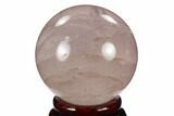 Polished Rose Quartz Sphere - Madagascar #133802-1